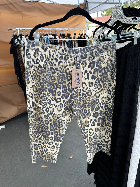 Leopard Denim Jorts