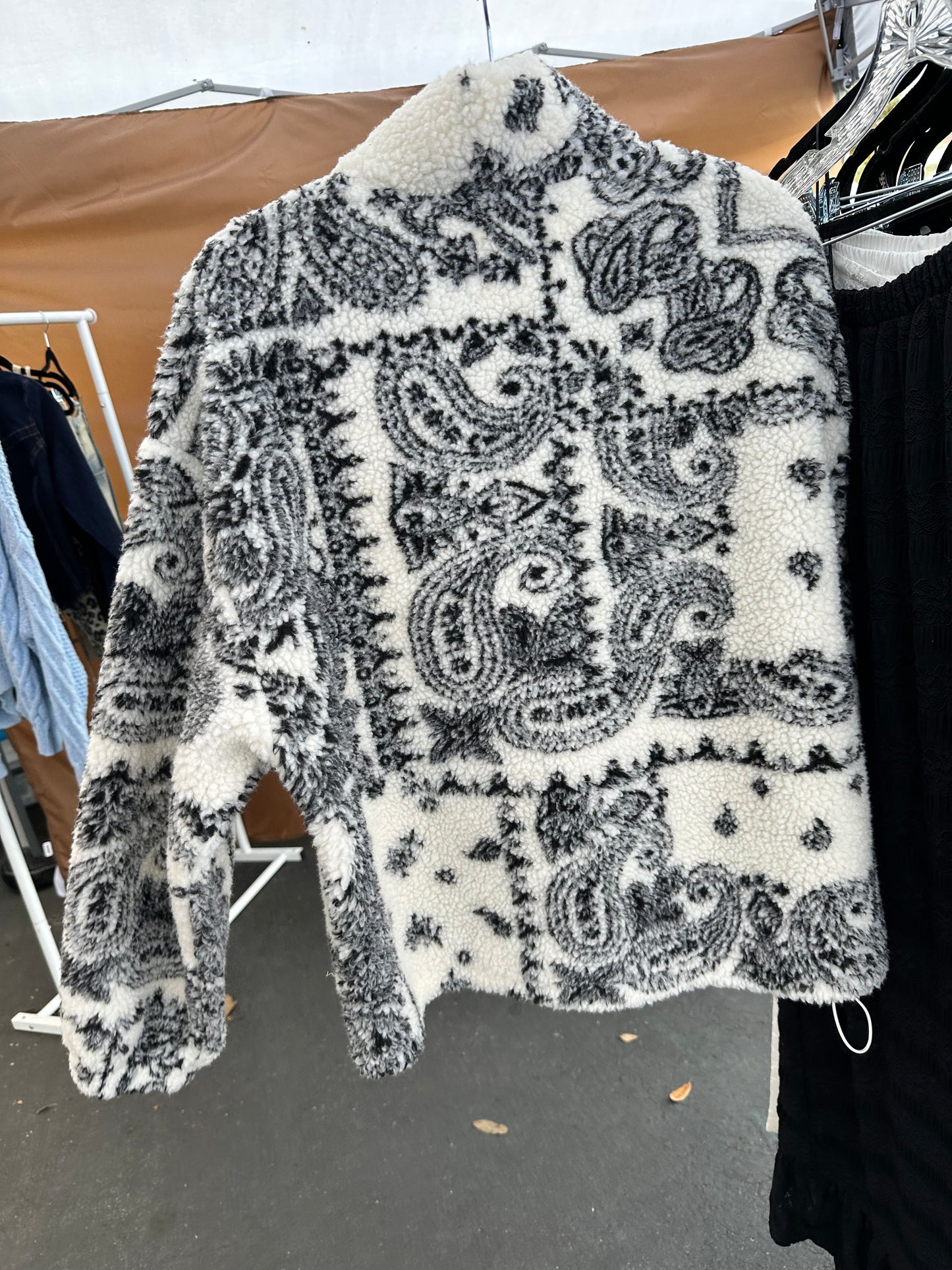 Bandana Print Fleece Quarter-Zip Pullover