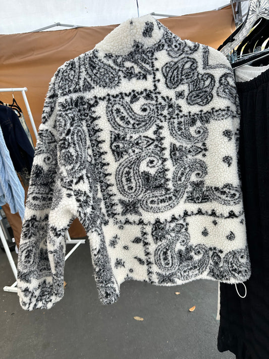 Bandana Print Fleece Quarter-Zip Pullover