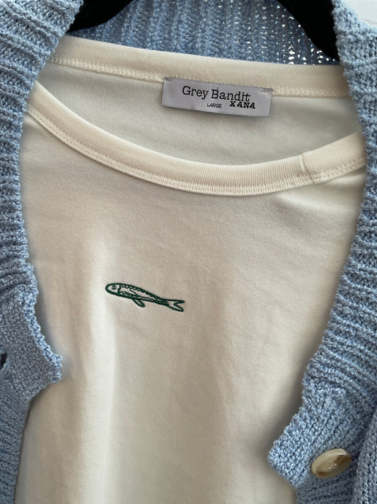 Sardine Embroidered Baby Tee