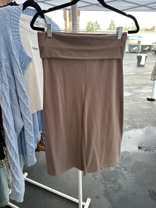 Off Mocha Foldover Flare Pants